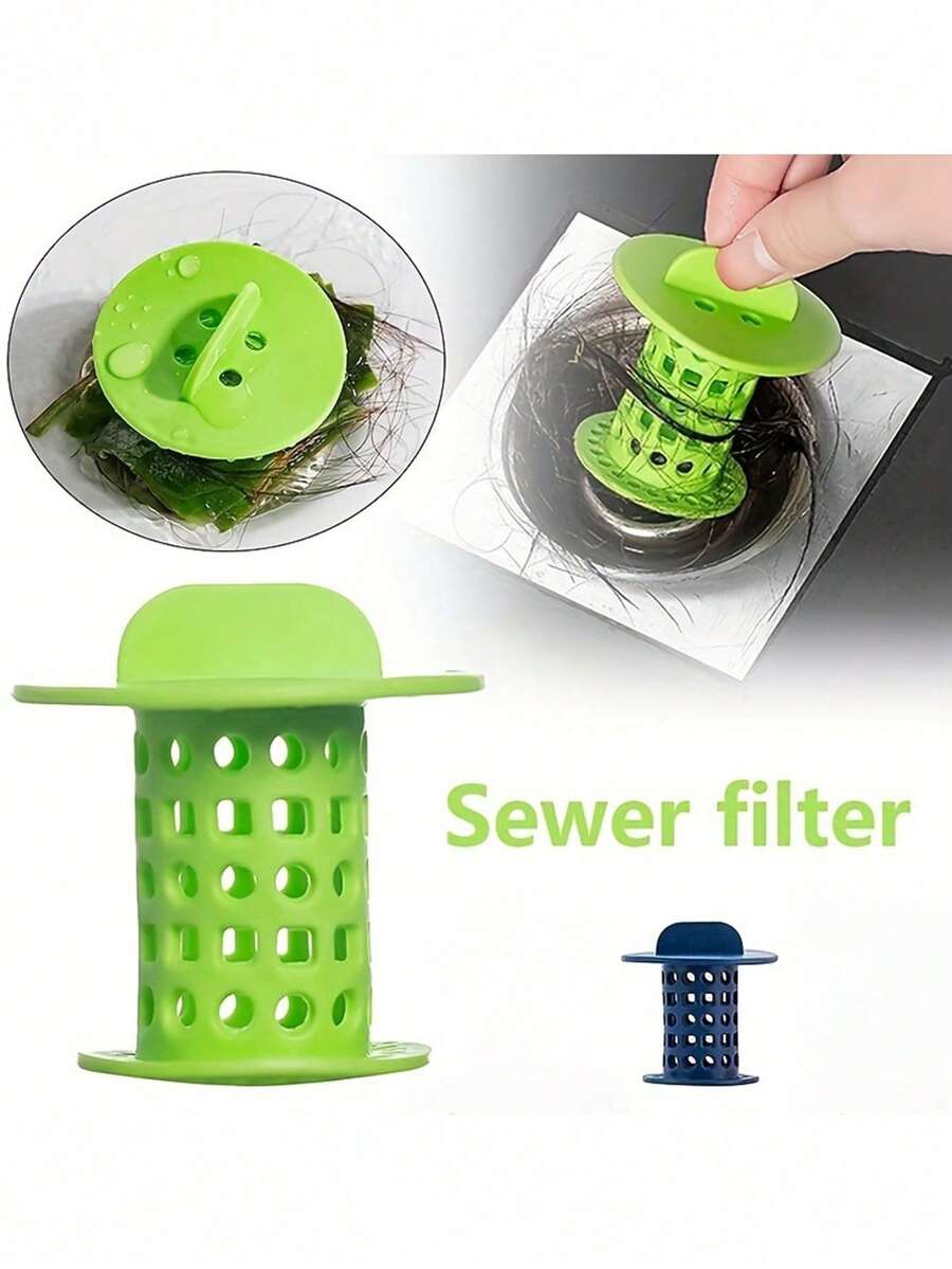1/2/4/5 Pcs Shower Drain Hair Catcher, Hair Cleaning Collector, Sink Drain Protector, Bathroom Drain Anti Clogging Hair Catcher Plug, Sink Strainer Filter, Bathroom Accessories - Multicolor - View 1