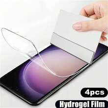 [4入組]HD水凝膠屏幕保護膜，適用於三星Galaxy S24 S23 S22 S21 S20 Ultra (6.8英寸)，全覆蓋彎曲屏幕保護膜支援指紋解鎖 [非鋼化玻璃] - 4片裝 - 查看 18
