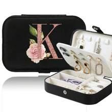 1个首饰盒 女士首饰收纳盒 展示盒 玫瑰金 姓名首字母 A 到 Z 图案 旅行大容量首饰盒 奢华 PU 皮革首饰盒 多隔层分类盒 多功能翻盖防水收纳盒 珠宝商礼物 女士首饰收纳盒 妈妈化妆包 化妆包 化妆品收纳盒 化妆品整理盒 化妆品收纳盒 - 黑色 - 查看 35