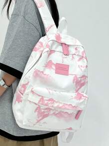 Women's Plaid Double Shoulder Classic Fashion Backpack, School Backpack - Pink - View 3