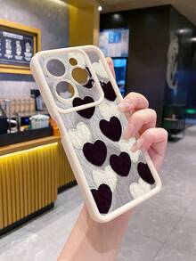 1pc Heart Camera Anti-Drop Phone Case Compatible With IPhone/Galaxy/Infinix/Xiaomi Redmi/OPPO/VIVO - White - View 5
