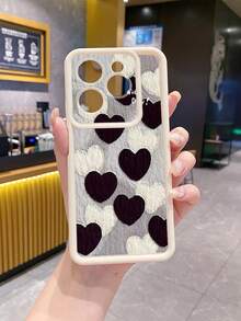 1pc Heart Camera Anti-Drop Phone Case Compatible With IPhone/Galaxy/Infinix/Xiaomi Redmi/OPPO/VIVO - White - View 4
