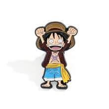 ONE PIECE Juego de 3 piezas de broches de personajes de dibujos animados de la serie ONE PIECE, pasadores de solapa esmaltados elegantes como accesorios de joyería para mochila, camisa y regalo