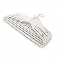 ANDROMEDA INC Set 30pzs Ganchos De Ropa Perchas Terciopelo Antideslizantes - Beis - Ver 4