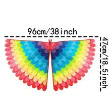1pc Bird-Wings-Costume For Kids Dress Up, Felt Feathered Owl Parrot Chicken Animal Role Play Costume Halloween Party, Bird-Costume-Peacock-Wings For Kids With Bird, Gift For Girl Boys - Multicolor - View 2