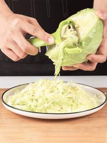 1 pieza, Rallador de repollo de acero inoxidable, Cuchillo pelador de acero inoxidable para jardín de repollo morado y lechuga, triturador con boca ancha, pelador de verduras y frutas multifuncional, utensilio de cocina para uso en exteriores y hogar - Multicolor - Ver 5