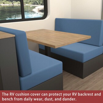 2pcs Elastic Solid Color RV Seat Cover, Waterproof Coating Milk Silk RV Cushion Cover, Universal Fit For All Seasons