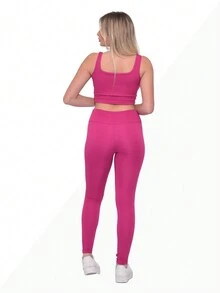 Women Sports Sets - 玫瑰紅 - 查看 4