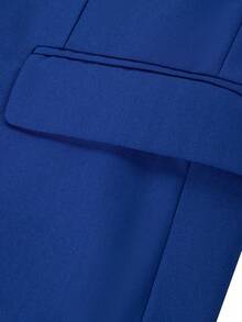 Men's Adult Blue Suit Jacket With Blue Striped Necktie, Single Breasted - Royal Blue - View 4