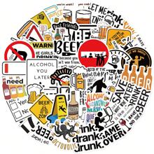 50 Cartoon Fun Beer Fashion Stickers For Customizing Water Bottles, Laptops, Skateboards, Guitars, And More - Easy To Peel Off, Detachable, And Reusable - Adding Color To Your Personal Items