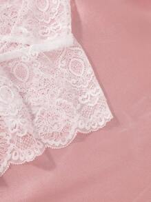 بوديسوت داخلية نسائية من الدانتيل الجذاب، بفتحة في المنطقة الحساسة، بدلة نوم، مناسبة للخروج