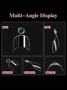 600PCS Short Oval Nail Tips Half Cover Soft False Tips Press On Acrylic Nails Mixed Size Ultra Thin Traceless Frosting Fake Nail Tips - Clear - View 3