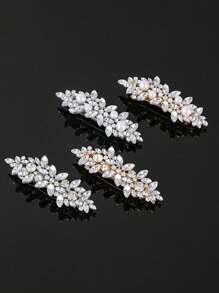 1pc Fashionable Elegant Alloy Hair Clip With Rhinestones Hair Accessory