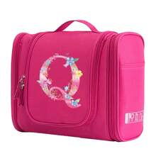 Geantă de toaletă, geantă de machiaj, geantă de călătorie impermeabilă pentru femei, geantă de depozitare de mare capacitate, geantă cosmetică cu imprimeu floral roz, cârlig, geantă de toaletă, geantă de mână, genți de toaletă, esențiale de călătorie de vară, pentru vacanță la plajă, rechizite școlare, esențiale pentru cămin, înapoi la școală, rechizite școlare