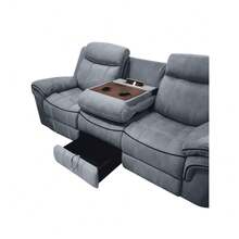 Zubaida Sofa (Glider & Motion), 2-Tone Gray Velvet 55025 - 灰色 - 查看 5
