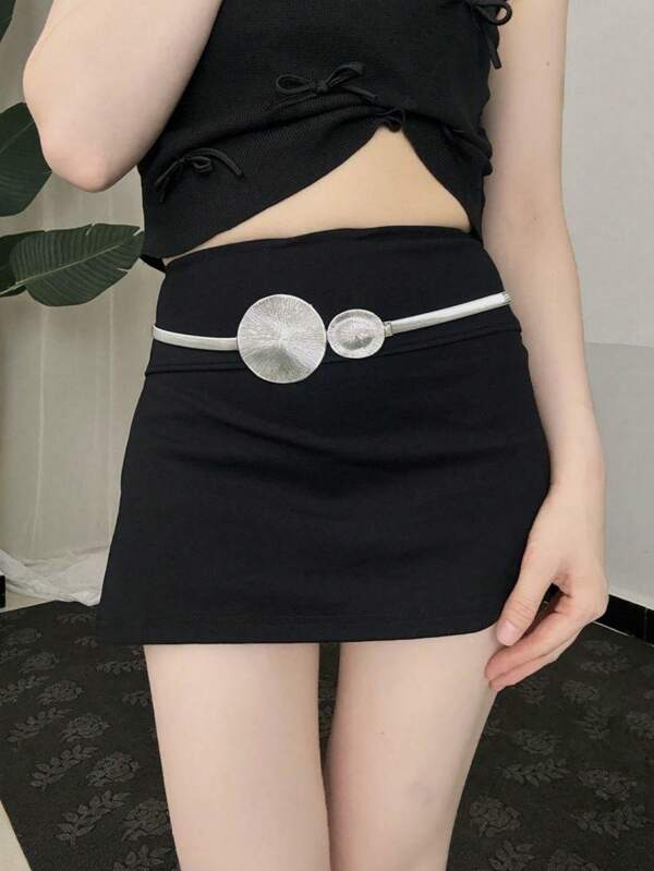 Cinturón elegante de metal dorado, cinturón elástico fino y delgado, cadena decorativa para la cintura, accesorio clásico de vestir como joyería corporal para uso diario de las mujeres