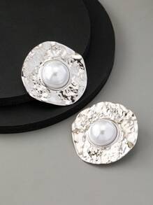 2024新款欧美时尚优雅复古金属质感项链耳环戒指手链套装，1件/1套，夸张个性网红街头风拍摄领项链通勤高级感合金创意夸张金属优雅几何项链首饰女款 - 首飾套裝 - 查看 14