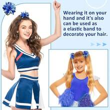 2 piezas Sujetadores de coleta para porristas, lazos para el cabello de porrista para actuaciones de porrismo, partidos de fútbol/baloncesto, actividades al aire libre, celebraciones de fiestas de porristas - Multicolor - Ver 3