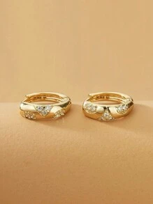 1 Pair Fashion Cubic Zirconia Hoop Earrings For Women For Party Engagement Anniversary Jewelry Valentine's Day Gift