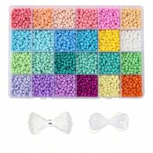 3000pcs 4mm Glass Seed Beads 24 Colors Small Beads Kit Bracelet Beads With 24-Grid Plastic Storage Box For Jewelry Making - Multicolor - View 7