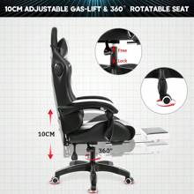 Gaming Chair With Bluetooth Speakers And RGB LED Lights Ergonomic Massage Computer Gaming Chair With Footrest Video Game Chair High Back With Lumbar Support