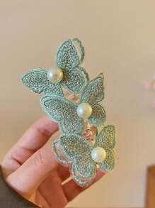 1 Pc Summer Butterfly Orchid Spiral Hair Tie, Perfect For Beach Vacation And Party, Sweet And Elegant Hair Accessory Pink Accessories Ponytail Holders Hair Elastics Hair Rubber Bands Scrunchies Hair Rope Elastic Hair Tie, Hair Bobbles