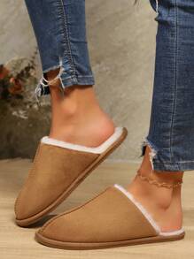 Home Warm Slippers, Soft Sole Lightweight Plush Line Shoes