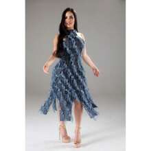 Halter Ruffled Dress - Multicolor - View 1