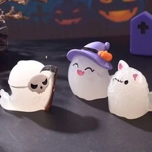 1/7pcs New Halloween Reaper Vampire Night Light Mini Landscape Ornament For Car Interior Decoration, Fairy Garden Accessory, Desk Decoration, Party Decoration - Multicolor - View 7
