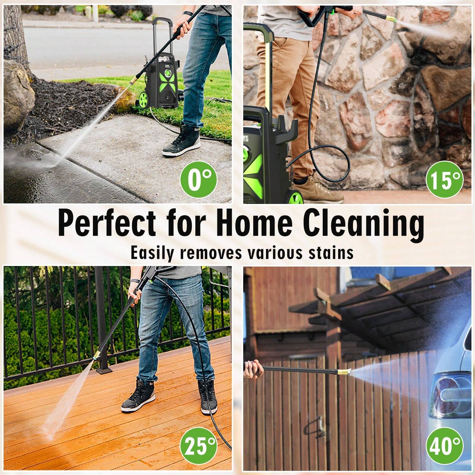 3400 PSI Electric Pressure Washer For Effective Car Washing And