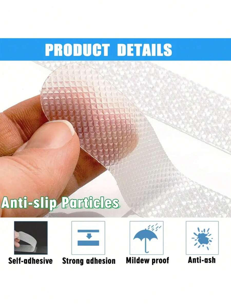 6/12pcs Clear NonSlip Strip Stickers For Bathroom Floor And Shower