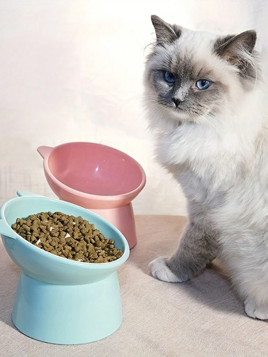 Pet Cat/Dog Slanted Bowl With Spine Protection, Anti-Tipping