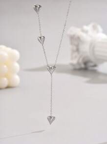 LIEBEIRIS 1pc Minimalist 18k Gold Plated 3D Heart Shape Stainless Steel Necklace Valentines,Mom,Mother,Mother's Day,Gift