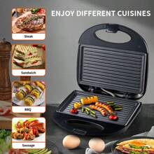 1 Stück SOKANY Multifunktions-Elektrogrill, beidseitiges Heizen, erhält den ursprünglichen Geschmack, abnehmbares Design, intelligente Temperaturregelung, feine Textur, antihaftbeschichtet, Material, für Küche, Restaurant, Zuhause, 750W, verbrühsicherer Griff, einfache Bedienung, tragbar für den Heimgebrauch, geeignet als Geschenk zu Feiertagen