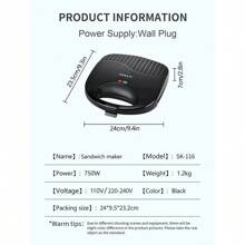 1 Stück SOKANY Multifunktions-Elektrogrill, beidseitiges Heizen, erhält den ursprünglichen Geschmack, abnehmbares Design, intelligente Temperaturregelung, feine Textur, antihaftbeschichtet, Material, für Küche, Restaurant, Zuhause, 750W, verbrühsicherer Griff, einfache Bedienung, tragbar für den Heimgebrauch, geeignet als Geschenk zu Feiertagen