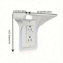 1 Ổ Cắm Không Đục Lỗ Giá Đỡ Treo Tường Có Giá Để Đồ Cho Phòng Khách, Nhà Bếp, Phòng Ngủ, Ký Túc Xá, đầu Giường, Có Chân Đế Điện Thoại - trắng - Xem 4