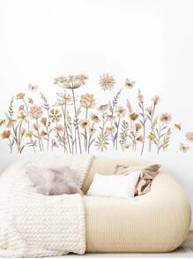 mama look 2pcs Bohemian Style Large Flower Wall Decals, Bedroom Living Room Background Decorative Stickers, PVC Material, Self-Adhesive And RemovableVinly Decal,For Bedroom Decor,Room Decor Items,For Haloween Decor,Fall Decor,Classroom Decorations,Removable Sticker,Stickers,Wall Decal,Vinly Decal For Home Decorations,Spring Decoration Items Refesh Your Home,Rama Decoration Stickers Gifts Birthday Graduation