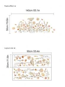 mama look 2pcs Bohemian Style Large Flower Wall Decals, Bedroom Living Room Background Decorative Stickers, PVC Material, Self-Adhesive And RemovableVinly Decal,For Bedroom Decor,Room Decor Items,For Haloween Decor,Fall Decor,Classroom Decorations,Removable Sticker,Stickers,Wall Decal,Vinly Decal For Home Decorations,Spring Decoration Items Refesh Your Home,Rama Decoration Stickers Gifts Birthday Graduation