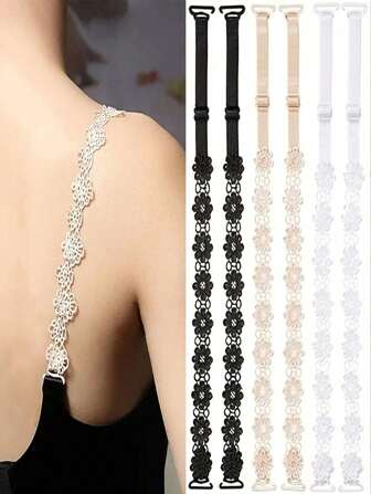 1/3 Pairs Lace Flower Decor Bra Straps, Adjustable Versatile Anti-Slip Shoulder Strap For Women's Lingerie And Bra Accessories Body Care For Travel, Sport, Outdoor, Belt Summer Cooling, Beach, Travel