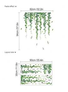 mama look 2pcs Green Plant Vine & Dragonfly Wall Decals, Decoration For Living Room/ Entrance/ Bedroom Self-Adhesive PVC Wall Stickers, Removable Vinyl Decal, For Bedroom Decor, Room Decor Items, For Halloween Decor, Fall Decor, Classroom Decorations, Removable Sticker, Stickers, Wall Decal, Vinyl Decal For Home Decorations, Spring Decoration Items Refresh Your Home, Festival Decoration Stickers Gifts Birthday Graduation