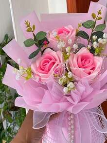 (1捲) DIY玫瑰花造型緞帶，適用於裝飾蛋糕、禮品、包裝、婚禮、派對、手工製作蝴蝶結，具金邊緣 - 1卷金邊 - 查看 11