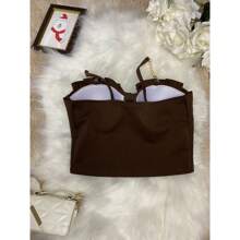 Women Tops - Rust Brown - View 4