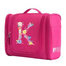 Geantă de toaletă, geantă de machiaj, geantă de călătorie impermeabilă pentru femei, geantă de depozitare de mare capacitate, geantă cosmetică cu imprimeu floral roz, cârlig, geantă de toaletă, geantă de mână, genți de toaletă, esențiale de călătorie de vară, pentru vacanță la plajă, rechizite școlare, esențiale pentru cămin, înapoi la școală, rechizite școlare