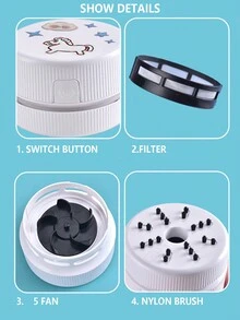 FoBianJie Compact & Mini Cute Desktop Vacuum Cleaner: Keep Your Desk Spotless & Dust- Free! Mini Desktop Vacuum Cleaner And AA Batteries(NOT Including)Powered Keyboard Cleaner Crumbs Confetti Dust Hair For Home SchoolOffice Perfect For Cleaning Up Dust& Mess In Tight Spaces - White - View 9