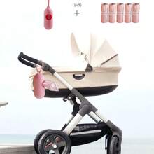 1pc Portable Baby Stroller Garbage Bag Holder With 5pcs Portable Plastic Bagsbaby Shower Family Decorations Gifts - Multicolor - View 1