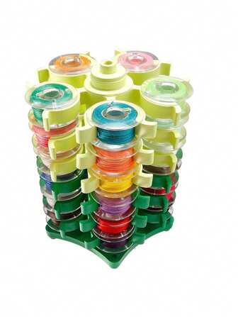 1入組矽膠縫紉機線輪架可旋轉6層30個槽線輪組織夾,可拆卸線輪保護器