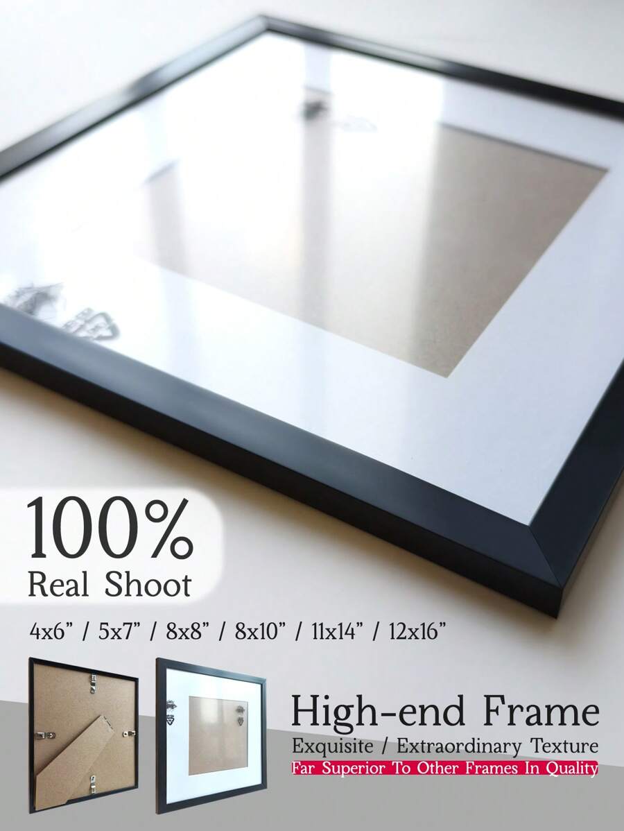 1/3/5pcs High-End Exquisite Picture Frames For Gift, Extraordinary Texture Photo Frames Set, Matte Black Surface, Made Of High Quality PVC Material, Far Superior To Other Frames In Quality, Real Shoot, What You See Is What You Get ,Multi Collage Gallery Photo Frames, Exquisite Square Picture Frames For Wall, Portrait Frame For Photo Wall, Diamond Painting Picture Frame, 12x16/11x14/8x10/8x8/5x7/4x6-Inch, 30x40/30x30/20x25/20x20cm - Matte Black - View 1