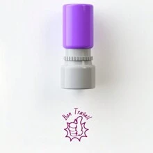 1 Stück "Bon Travail" französischer Lehrerstempel - Lehrer und Hausaufgaben Ermutigung Stempel (Violett Tinte) Schulanfang, Schulanfang, Schulmaterial