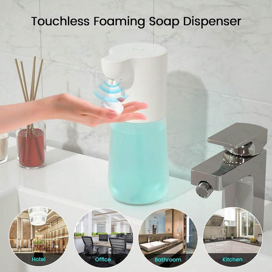 Foaming Soap Dispenser, CUNGSA 20oz/600ml Touchless Automatic Soap Dispenser Sensor Smart Foaming Hand Soap Dispensers Hand Free Countertop Soap Dispensers For Bathroom Kitchen ( 600ml) Kitchen Items Kitchen Accessories Kitchen Tools - White - View 1