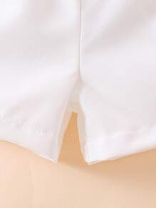 New Summer Baby Girl Bowknot Black & White Casual Shorts - White - View 5